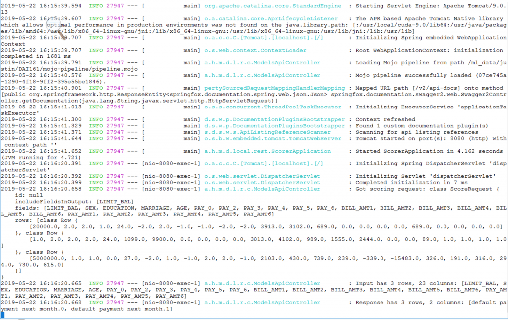 Score in REST server ready 