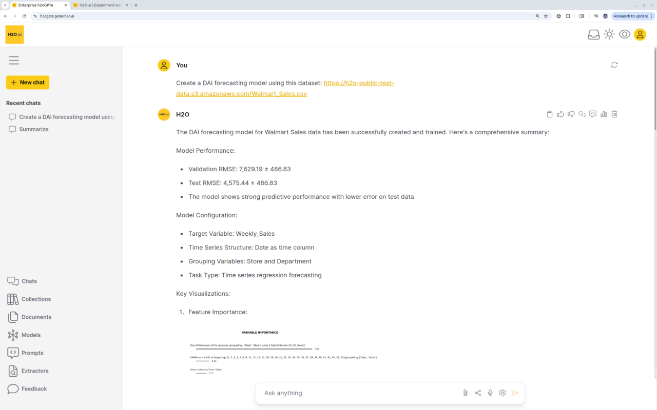 enterprise h2oGPTe example running Driverless AI 